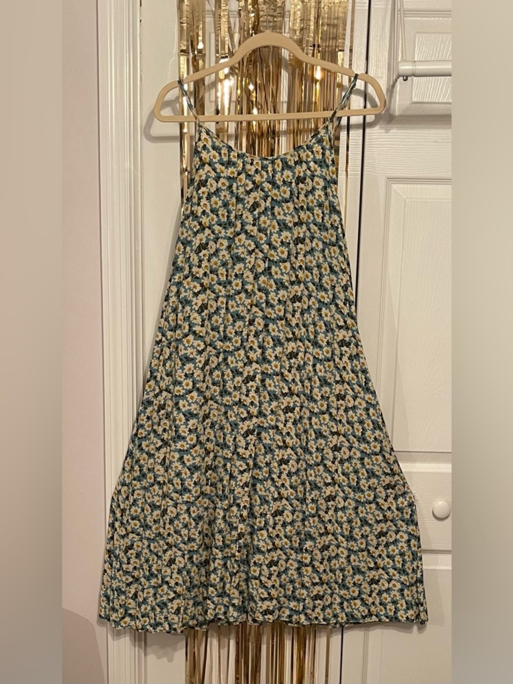 NATURAL LIFE Teal Green Daisy-Print Midi Dress